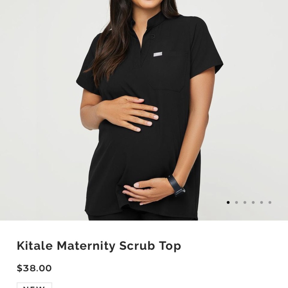 Set of Figs Maternity Scrub in Black, Size XS